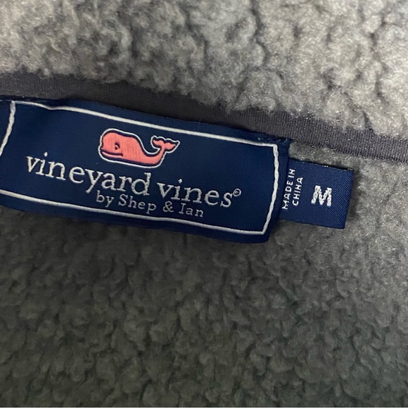 Vineyard Vines Fleece Women M Gray 1/2 Zip Mock Neck Pullover Sweater Warm Cozy - Picture 2 of 9